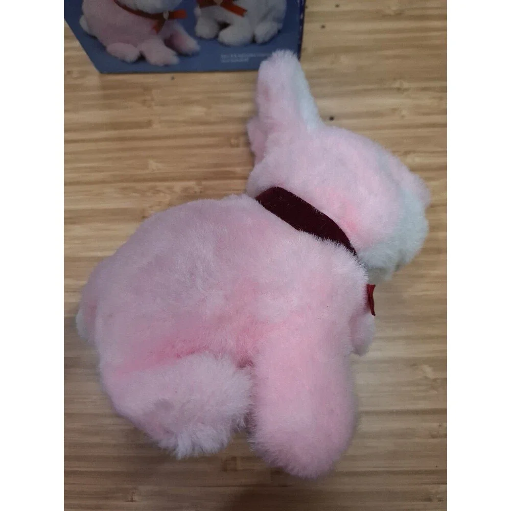 Vtg 1980s Hopping Bunny with Box! Battery Operated Animated Pink non-working